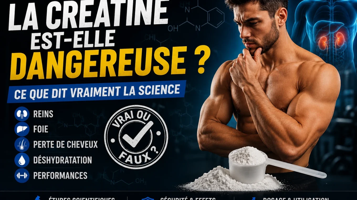 La créatine est-elle dangereuse ? Guide scientifique sur les effets secondaires, la sécurité et l'utilisation de la créatine monohydrate.